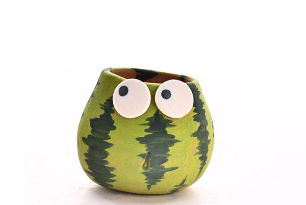 cute watermelon plant pots set | mini succulent flower pot with drainage hole