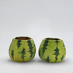 cute watermelon plant pots set | mini succulent flower pot with drainage hole d 2pcs