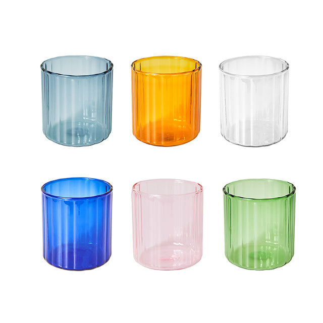 colorful glassware set 6pc colorful