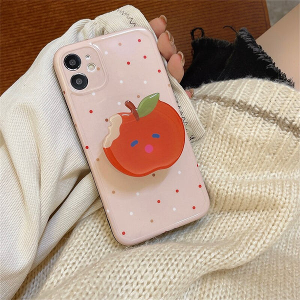 kawaii iphone case with apple holder