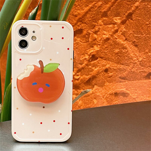 kawaii iphone case with apple holder