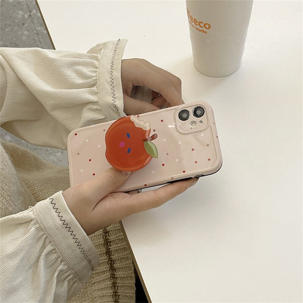 kawaii iphone case with apple holder