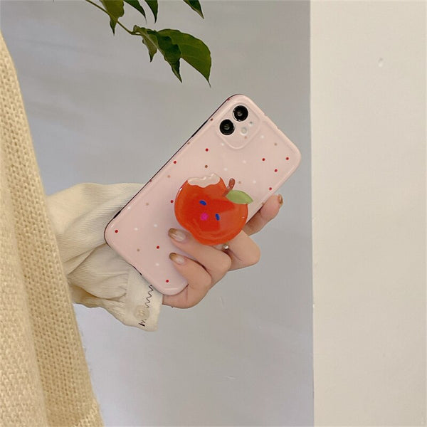 kawaii iphone case with apple holder