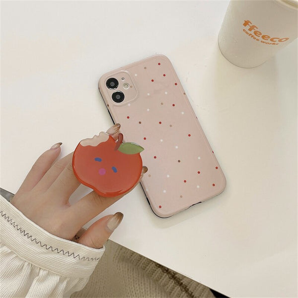 kawaii iphone case with apple holder