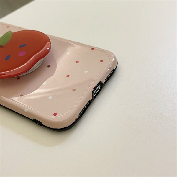 kawaii iphone case with apple holder