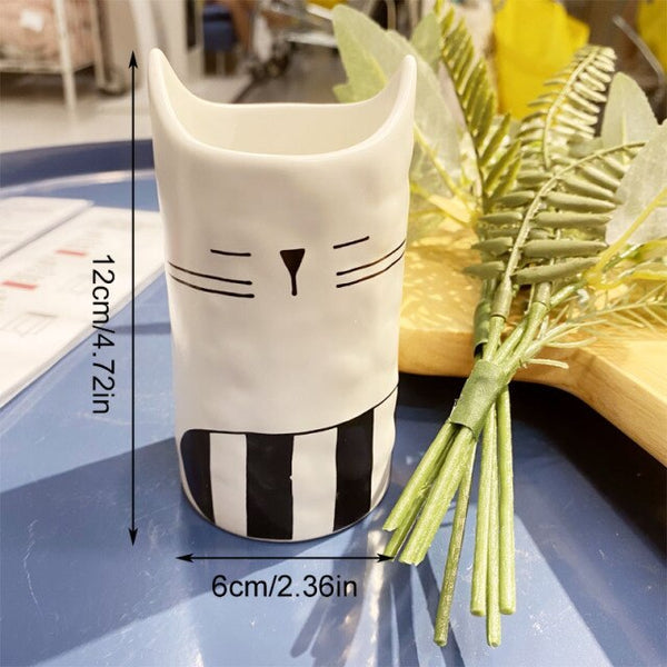 ceramic animal vase cat