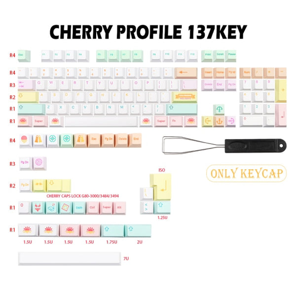 coloradas cherry profile keycap set english 137key