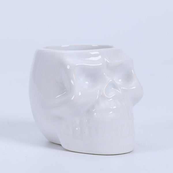skull shape ceramic succulent flower pot