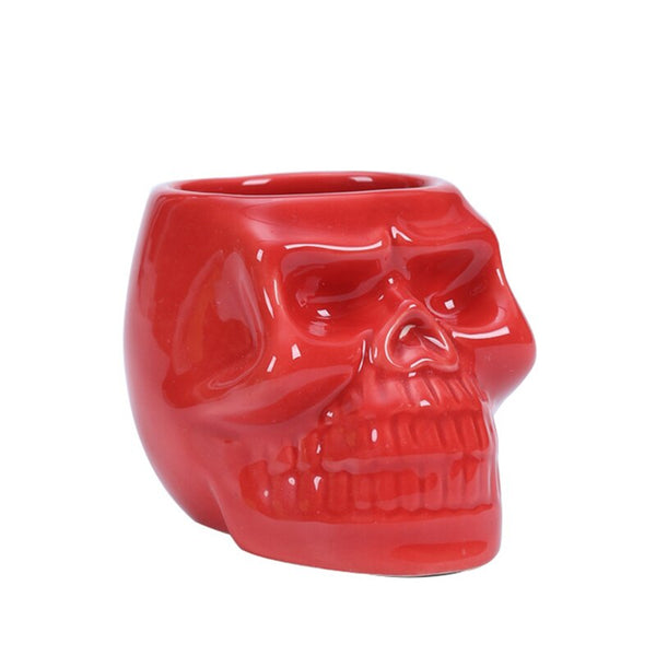 skull shape ceramic succulent flower pot