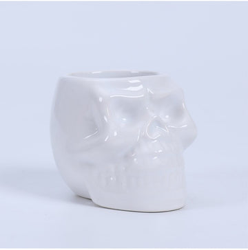 skull shape ceramic succulent flower pot