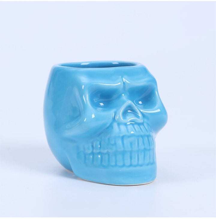 skull shape ceramic succulent flower pot