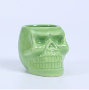 skull shape ceramic succulent flower pot