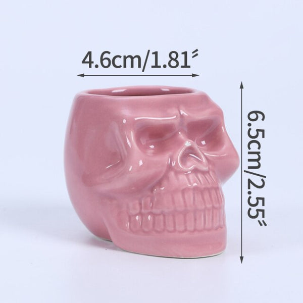 skull shape ceramic succulent flower pot c