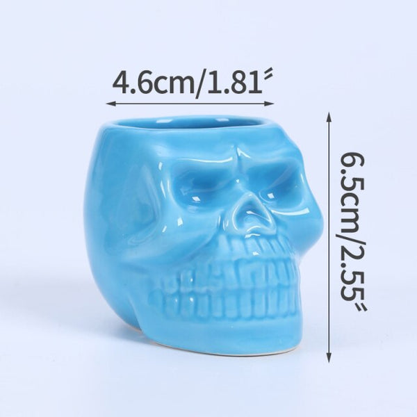 skull shape ceramic succulent flower pot e