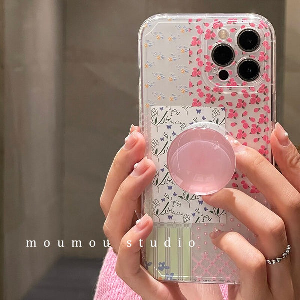 korean iphone case with a cute holder