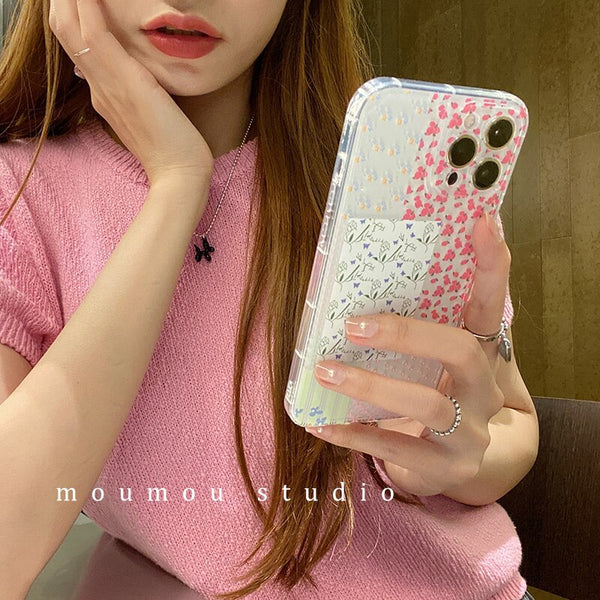 korean iphone case with a cute holder