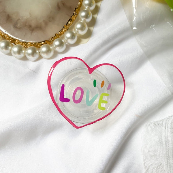 universal phone holder grip love heart