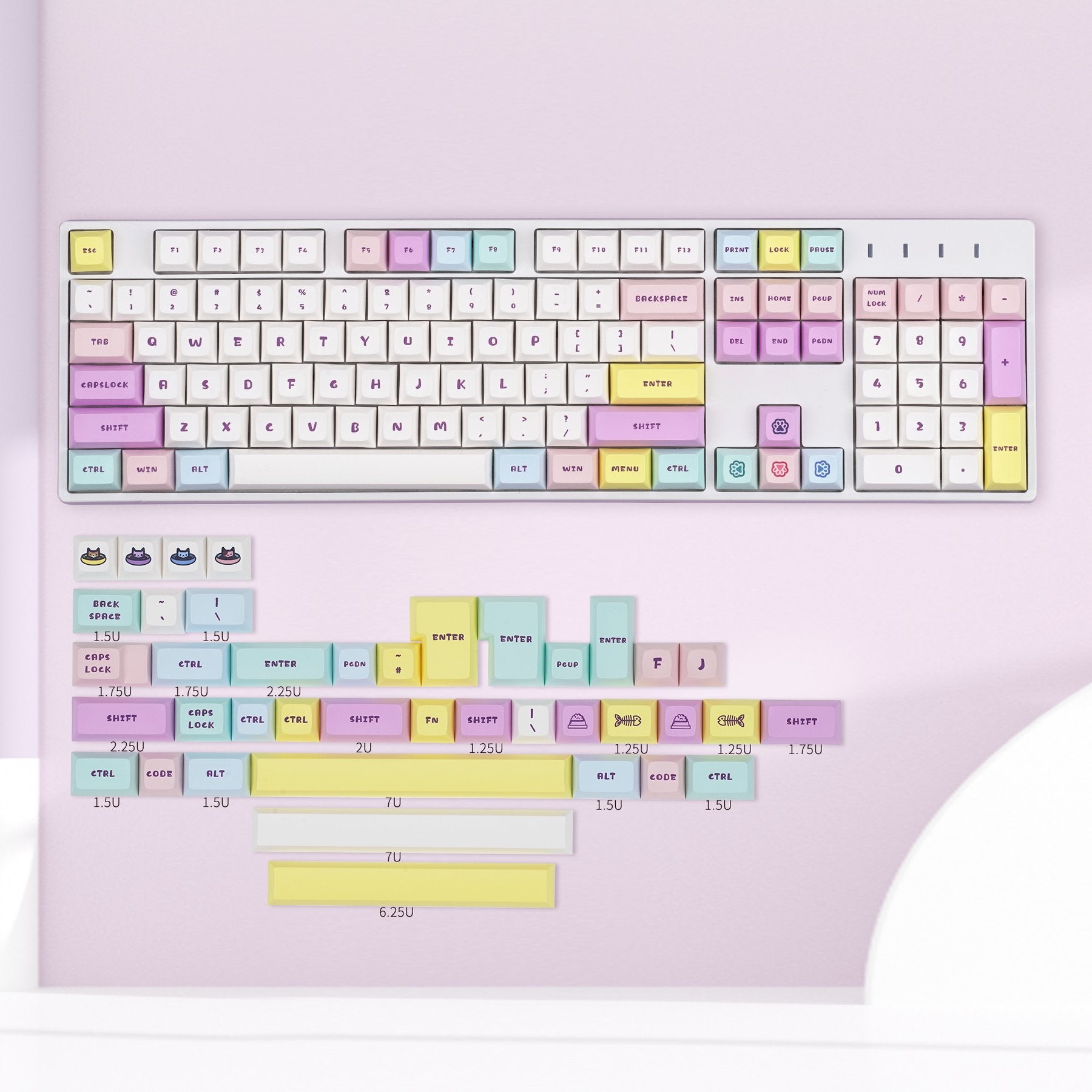 colorful keycaps set