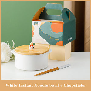instant noodle ceramic bowl white