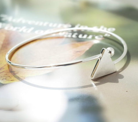 100% 925 sterling silver geometric cuff bracelets