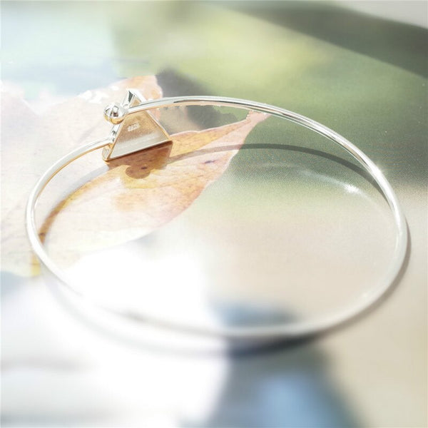 100% 925 sterling silver geometric cuff bracelets