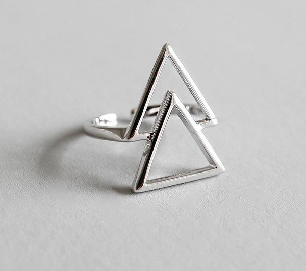 925 sterling silver triangle minimalist ring