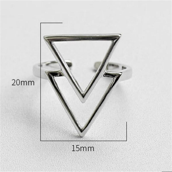 925 sterling silver triangle minimalist ring